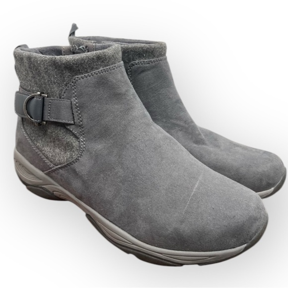 Easy Spirit Women's Gray Ankle Boots Size 8M Water-Resistant Zip Meshell - Picture 1 of 13